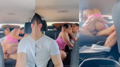 Cuck Husband Driving Backseat Sucking and Riding Stranger