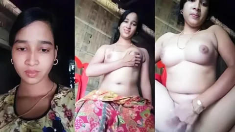 Shy desi girlfriend nude fingering her tight wet pussy on cam hot sex