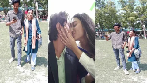 Cheater GF Showing Boobs Kissing With Best Friend