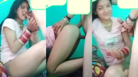 Video Shows Desi Newlywed Wife Sucking Husband s Big Dick for Friends hot sex