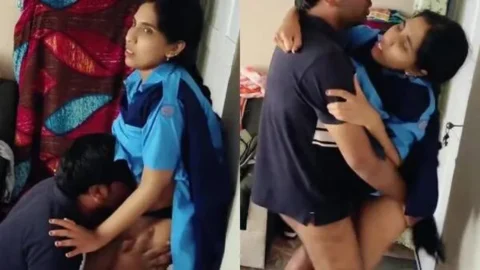 College Girl In Uniform Fucked by Boyfriend