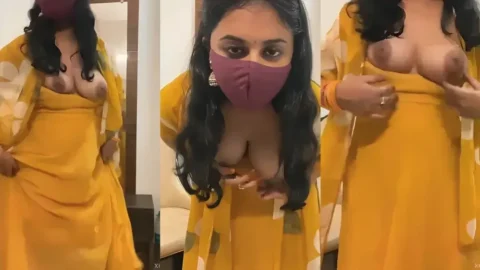 Masked Desi Girl Squeezes Her Big Tits And Loudly Moans In A Viral MMS hot sex