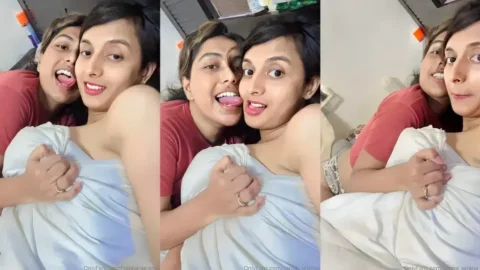 Hot Influencer Sannati Mitra Gets Her Boobs Squeezed Hard By Sister Salena In MMS hot sex