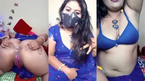 Horny desi bhabhi strips saree, twerks huge asshole and fingers wet pussy hot sex