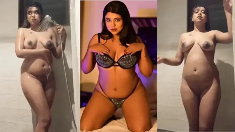 Desi Model Squeezes Huge Tits and Fingers Wet Pussy in Bathroom MMS hot sex