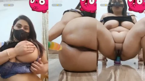 Viral MMS chubby desi girl exposes big boobs and rides a huge dildo hot sex