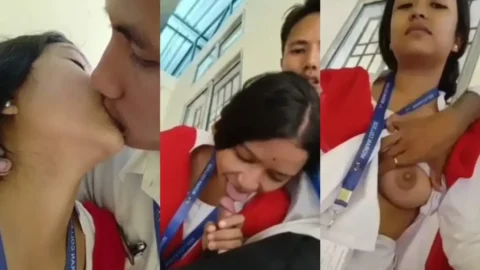 Desi College Girlfriend Blowjob and Tit Sucking in Uniform hot sex