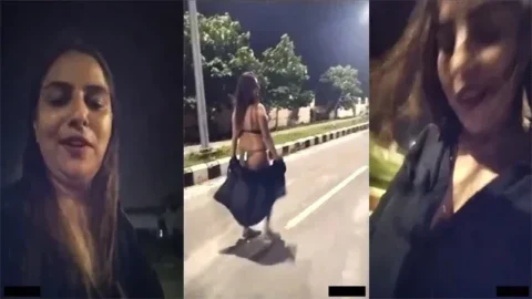 Indian Couple Striping On The Highways Video Her Bf