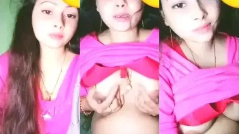 Horny Desi Aunty Shows Off Her Massive Tits in Pink Saree hot sex
