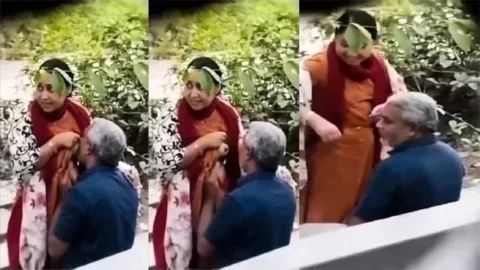 Desi Aunty Park Old Man Boobs Suck