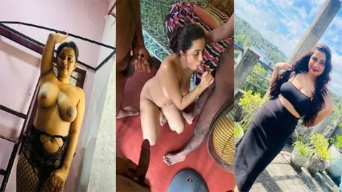 Gorgeous Lankan Wife Having 4some with Her Husbands Friends