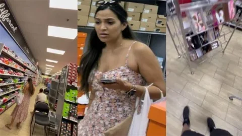 Bhabhi On Shoe Store Market Upskirt Secretly Recorded