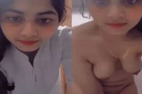 Cute girl nude bath viral video making for lover