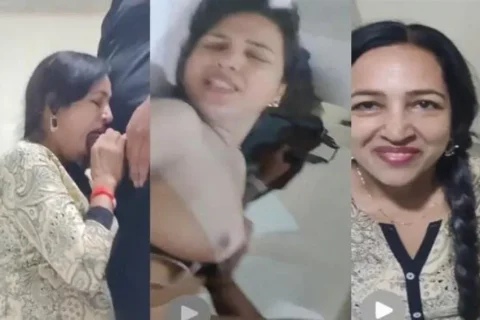 Desi Milf Giving a Blowjob Fucking in Missionary Doggy