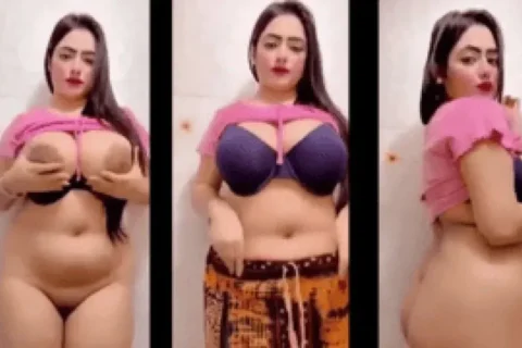 Busty Bhabhi Strips Fingers Pink Pussy for Horny Devar