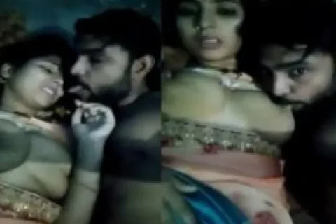 Newly married couple foreplay boob sucking MMS