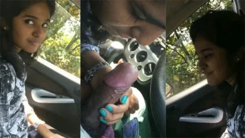 Tamil Babe Giving Blowjob Fucked by Boyfriend In Car