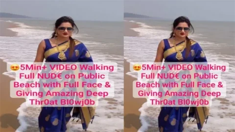 Beautiful Desi Model Latest Trending Full Nude on Public Beach Giving Amazing Deep Throat Blowjob