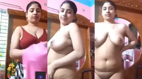 Cheating Bengali Wife Shows Off Her Big Tits and Nude Body Before Bath