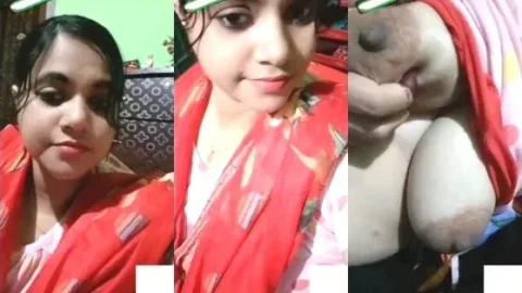 Horny Desi Girl Leaked MMS Squeezing Her Massive Boobs And Pinching Nipples