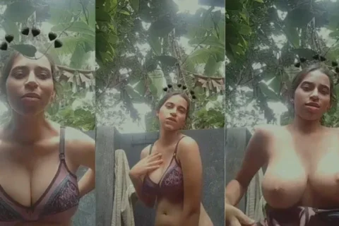 SEXY BUSTY VILLAGE GIRL SHOWING BIG ROUND HUGE BOOBIES DANCING NUDE OUTDOOR