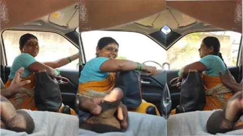 Daring Guy Giving Lift To Aunty Flashing Dick