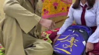 Village school girls secret night with fake policeman Sex Video