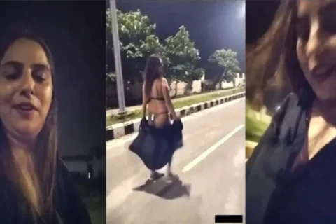 Indian Couple Striping On The Highways Video