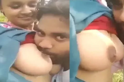 Indian Lovers Sex Outdoors Viral Boob Suck