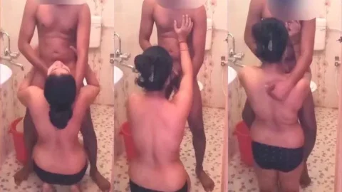 Horny Desi Wife Sucks Hubby's Big Dick and Swallows Cum in Bathroom