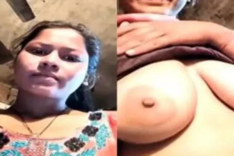 Cute Desi village girl shows her big boobs