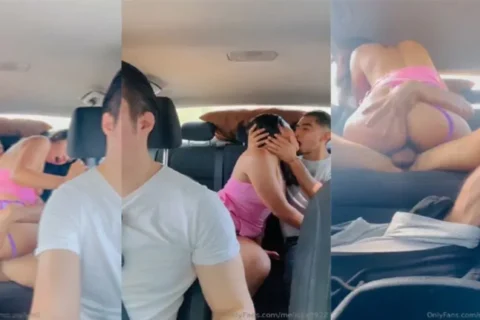 Cuck Husband Driving Backseat Sucking and Riding Stranger Sex Video XXX