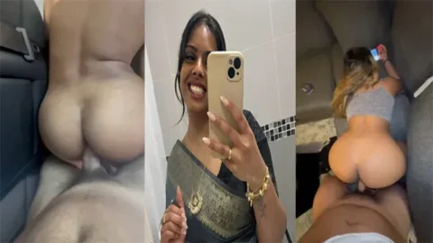 Tamil Nri Wife Giving Blowjob Fucked in the Car Backseat