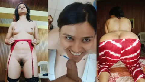 Desi Girlfriend Shows Big Ass and Hairy Pussy Before Blowjob and Fucking