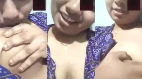Cute Desi Girlfriend Sucks Her Own Big Boobs on Cam