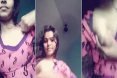 Beautiful college girl showing her tiny tits