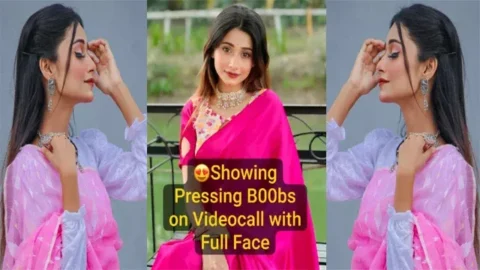 Famous Insta Influencer Most Requested Viral Showing Pressing Boobs on Videocall with Full Face