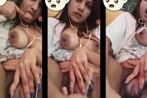 Sexy horny girl fingering and masturbating with bottle
