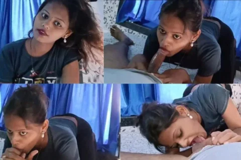 Young Wife Giving Deepthroat Blowjob With Cum