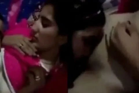 Elder sister displaying pussy of her younger sister