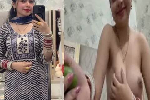 Punjabi Horny Wife Masturbating With Cucumber