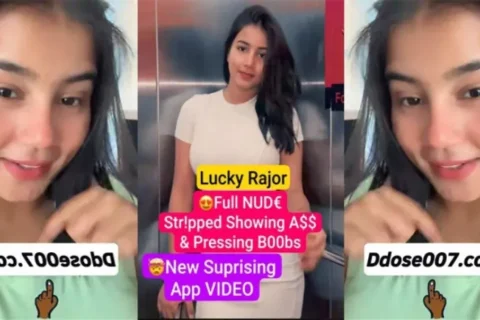 Lucky Rajor Full NUDE Stripped Showing ASS Pressing her Boobs