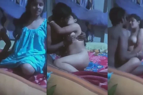 Newly Married Cute Horny Couple Having Romantic Sex