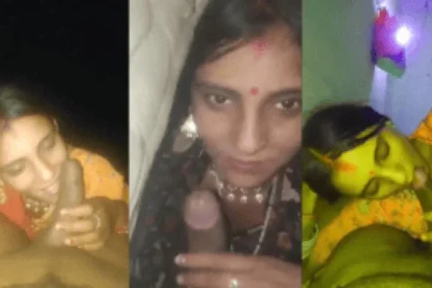 Newly Wed Beautiful Rajasthani Wife Passionately Sucks Husband s Dick While He Records