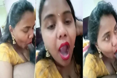 Busty Tamil Milf Wife Eating Cum
