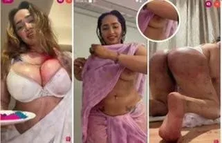 Aditi Mistry Nude Holi Special Live Color on Boobs and A