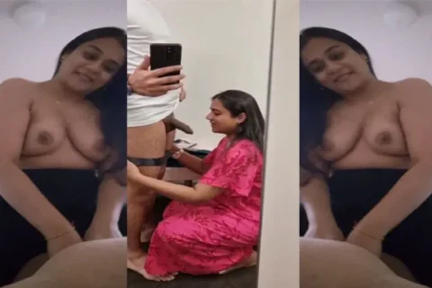 Indian Hot Wife Blowjob And Taking Cum On Boobs Video