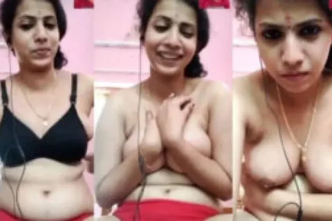 Sexy Mallu Bhabhi boobs show on video call