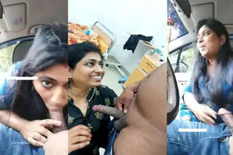 Real hot doctor aunty affair blowjob fucking car and hospital bed