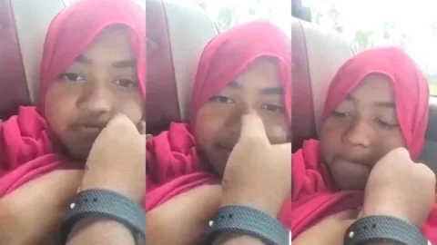 Hijabi Girlfriend's Big Boobs Sucked and Squeezed in Leaked Car Sex
